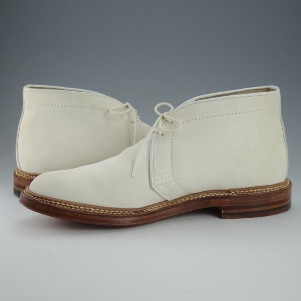 未使用★オールデン 7C【貴重★ユナイテッドアローズ別注/バリーラスト】14741/チャッカブーツ/スエード/白/メンズ/Alden★h915