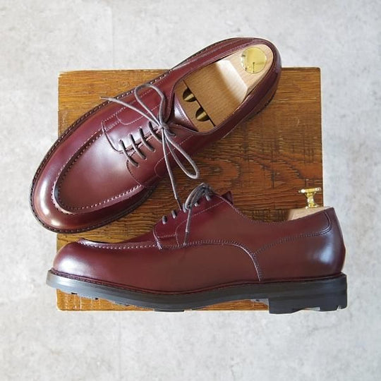 新品★(世界長ユニオン製)ニューヨーカー 7EEE【シャンボード似寄りモデル★Uチップ/NY103】ポリッシュレザー/赤茶/NEWYORKER★h916