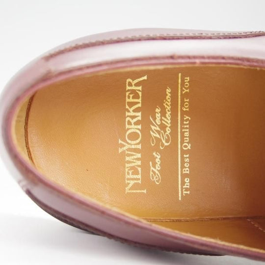 新品★(世界長ユニオン製)ニューヨーカー 7EEE【シャンボード似寄りモデル★Uチップ/NY103】ポリッシュレザー/赤茶/NEWYORKER★h916