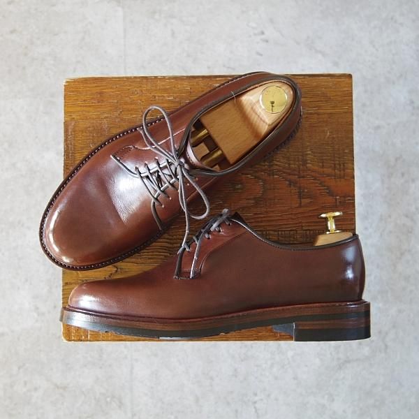 ほぼ試着程度★Oriental/オリエンタル SIZE 5【定価￥52,800-★プレーントゥ/BYRON】オイルドレザー/808ラスト/茶/メンズ★h918