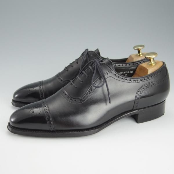 美品★三陽山長 SIZE 7【定価￥80,300-★セミブローグ/奏之介】R309ラスト/カーフ/黒/メンズ/SanyoYamacho★h919