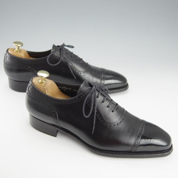 美品★三陽山長 SIZE 7【定価￥80,300-★セミブローグ/奏之介】R309ラスト/カーフ/黒/メンズ/SanyoYamacho★h919