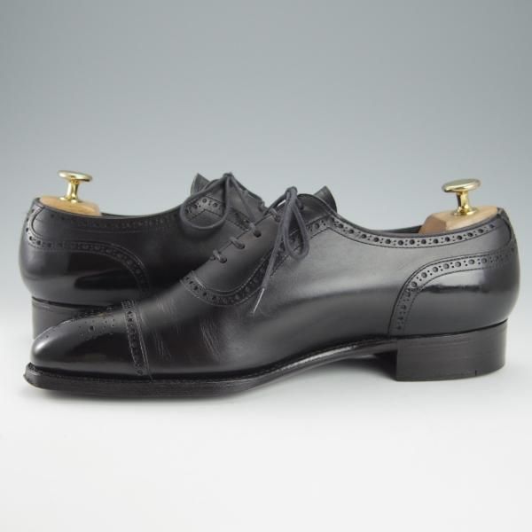 美品★三陽山長 SIZE 7【定価￥80,300-★セミブローグ/奏之介】R309ラスト/カーフ/黒/メンズ/SanyoYamacho★h919