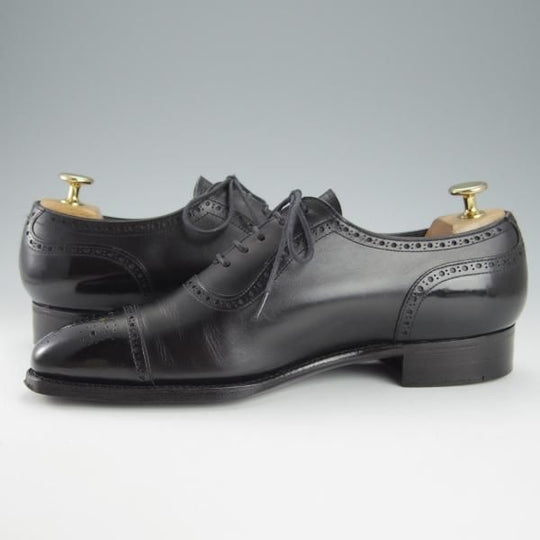 美品★三陽山長 SIZE 7【定価￥80,300-★セミブローグ/奏之介】R309ラスト/カーフ/黒/メンズ/SanyoYamacho★h919