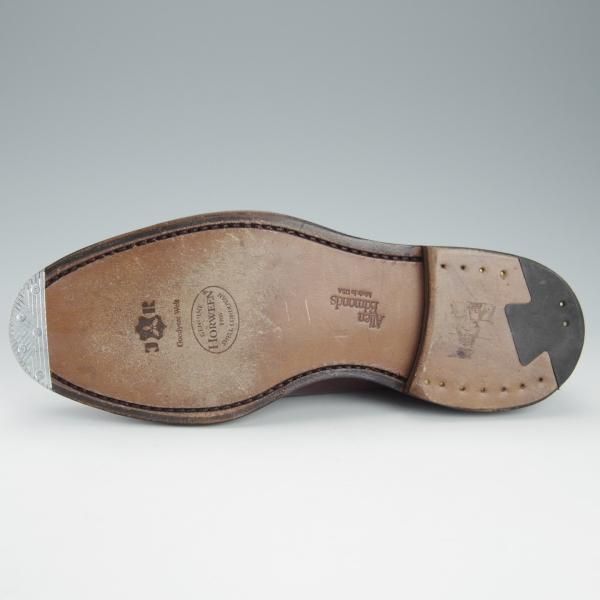 極美品★(米)アレンエドモンズ 7.5D【定価￥167,400-★コードバン仕様/Leeds】リーズ/プレーントゥ/赤茶/メンズ/ALLEN EDMONDS★h923