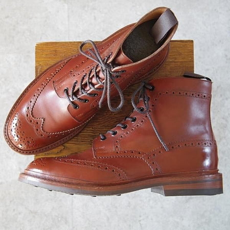 極美品★トリッカーズ SIZE 9.5【定価￥88,000-★ダイナイトソール/STOW/マロンアンティーク】5634/カントリーブーツ/Tricker's★h924