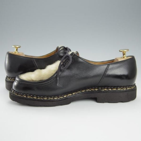 ★パラブーツ SIZE 42【貴重★フォック仕様(アザラシの毛皮)/ミカエル/MICHAEL】チロリアンシューズ/黒/Paraboot★h928