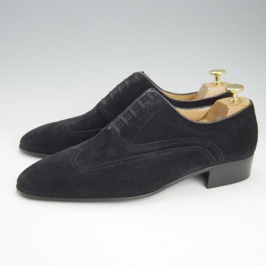 未使用★(伊)アルティオリ SIZE 8.5【定価15万円以上★CERVINO別注/クォーターブローグ】スエード/黒/スター・アルティオリ/Star ARTIOLI★h929