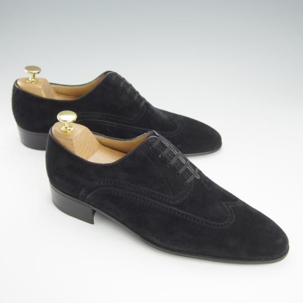 未使用★(伊)アルティオリ SIZE 8.5【定価15万円以上★CERVINO別注/クォーターブローグ】スエード/黒/スター・アルティオリ/Star ARTIOLI★h929