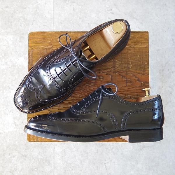 極上★チャーチ 70G/UK7【旧チャーチ★73ラスト/ブックバインダーカーフ】3都市ロゴ/Wingate/フルブローグ/黒/メンズ/Church's★h931