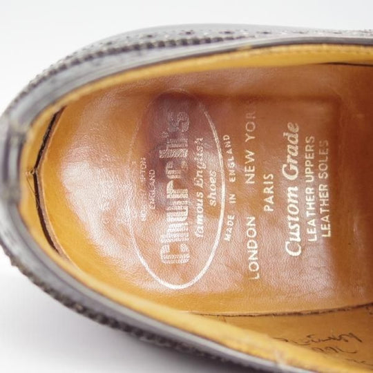 極上★チャーチ 70G/UK7【旧チャーチ★73ラスト/ブックバインダーカーフ】3都市ロゴ/Wingate/フルブローグ/黒/メンズ/Church's★h931