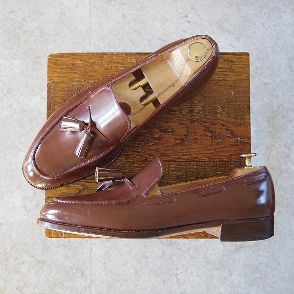 ★ジョンロブ ロンドン UK8程度【時価80万円程度★ビスポーク品/ロイヤルワラント】タッセルローファー/茶/メンズ/JOHN LOBB LONDON★h932