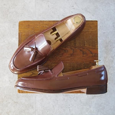 ★ジョンロブ ロンドン UK8程度【時価80万円程度★ビスポーク品/ロイヤルワラント】タッセルローファー/茶/メンズ/JOHN LOBB LONDON★h932