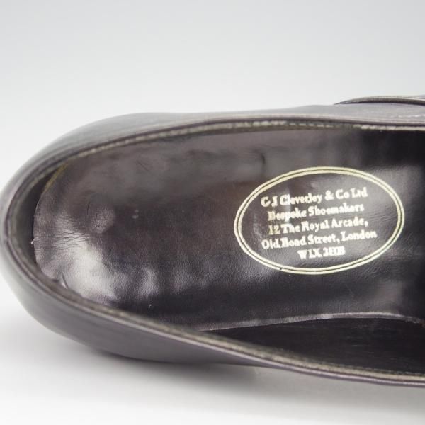 ★(英)ジョージ・クレバリー UK9程度【ビスポーク品★現在の製作費80万円以上/コインローファー】カーフ/黒/メンズ/GEORGE CLEVERLEY★h937