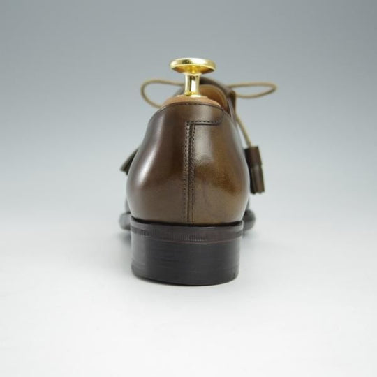 美品★三陽山長(レディース) SIZE 5【パターンオーダー品★矢筈仕上げ/スペードソール仕様】セミブローグ/濃茶/Sanyo Yamacho★h938
