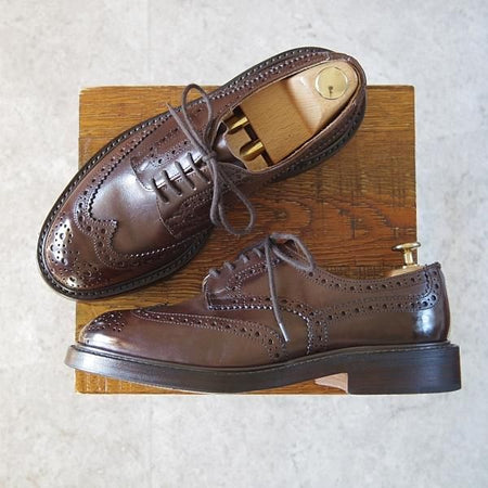 極美品★トリッカーズ SIZE 6【バートン同系モデル★カントリーシューズ/8064】フルブローグ/カーフ/濃茶/短靴/メンズ/Tricker's★h940