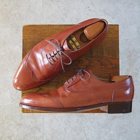★ジョンロブ ロンドン UK8程度【時価80万円程度★ビスポーク商品/シューツリー付き】ロイヤルワラント/カーフ/茶/JOHN LOBB LONDON★h941