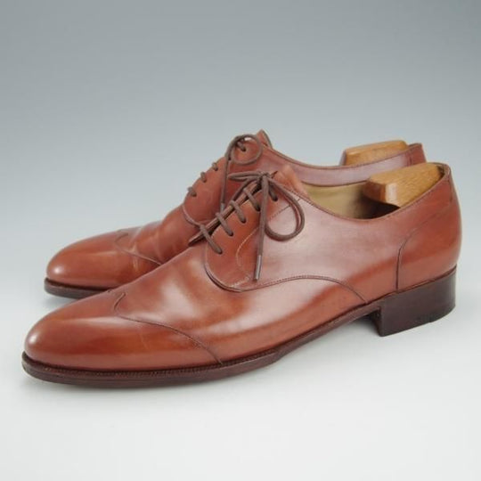 ★ジョンロブ ロンドン UK8程度【時価80万円程度★ビスポーク商品/シューツリー付き】ロイヤルワラント/カーフ/茶/JOHN LOBB LONDON★h941