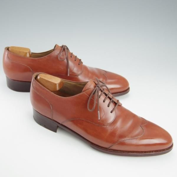 ★ジョンロブ ロンドン UK8程度【時価80万円程度★ビスポーク商品/シューツリー付き】ロイヤルワラント/カーフ/茶/JOHN LOBB LONDON★h941