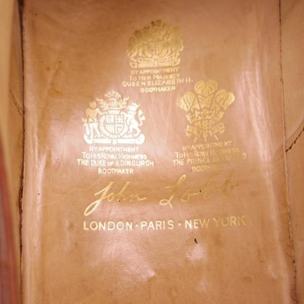 ★ジョンロブ ロンドン UK8程度【時価80万円程度★ビスポーク商品/シューツリー付き】ロイヤルワラント/カーフ/茶/JOHN LOBB LONDON★h941