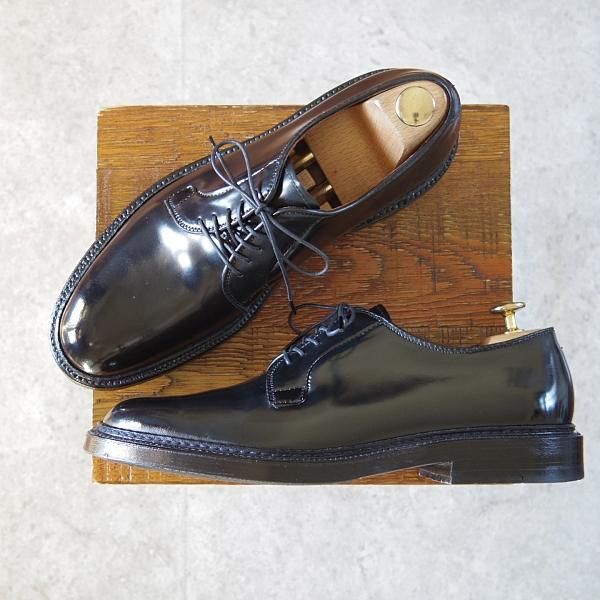 極美品★オールデン 7.5C【定価￥171,600-★コードバン仕様/9901】バリーラスト/プレーントゥ/黒/メンズ/Alden★h942