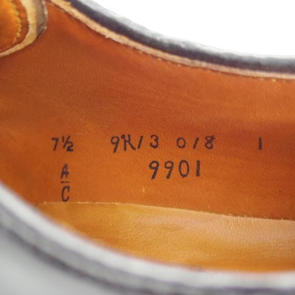 極美品★オールデン 7.5C【定価￥171,600-★コードバン仕様/9901】バリーラスト/プレーントゥ/黒/メンズ/Alden★h942