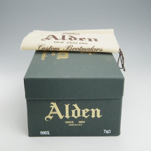 極美品★オールデン 7.5C【定価￥171,600-★コードバン仕様/9901】バリーラスト/プレーントゥ/黒/メンズ/Alden★h942