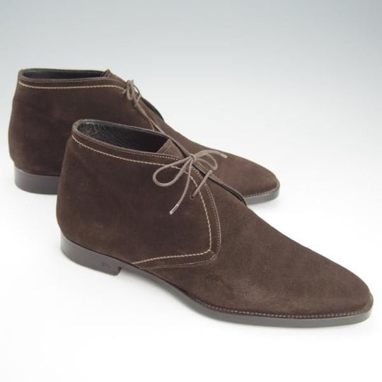 美品★(伊)タニノクリスチー SIZE 9【定価15万円以上★最後期のチャッカブーツ/135914】スエード/濃茶/メンズ/TANINO CRISCI★h944