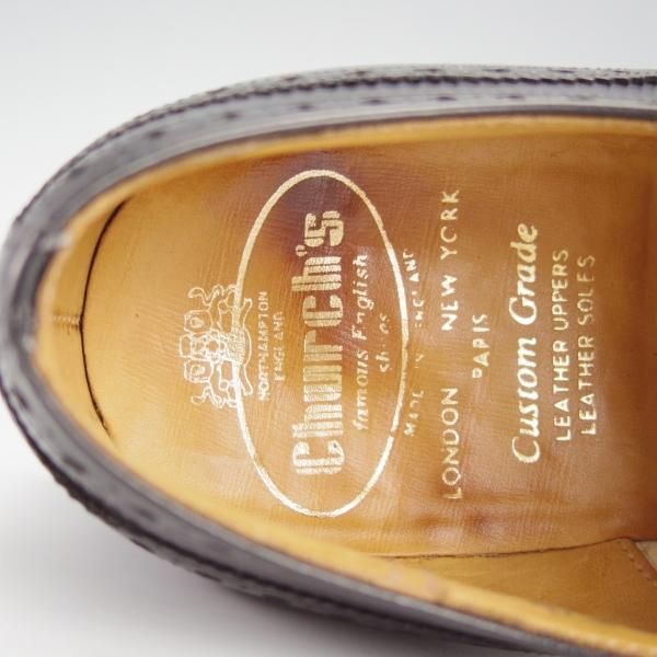美品★チャーチ 60F/UK6【現行定価￥144,100−★旧チャーチ/73ラスト/CHETWYND】チェットウィンド/3都市ロゴ/カーフ/黒/Church's★h947
