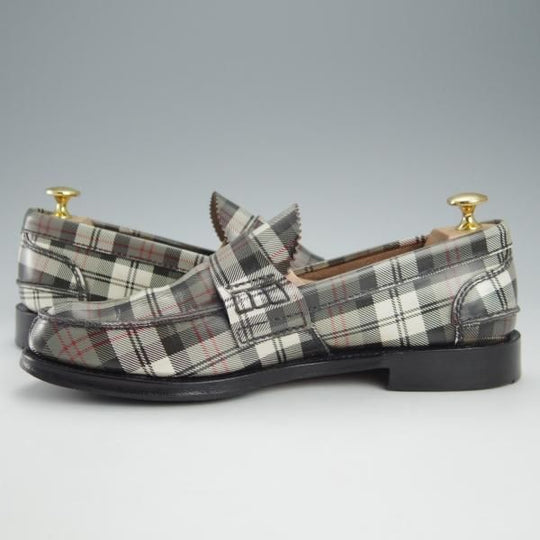 ★チャーチ 70F/UK7【★BARCOMBE/126ラスト】ローファー/モンクストラップ/タータンチェック/ポリッシュドバインダーカーフ/Church's★h949