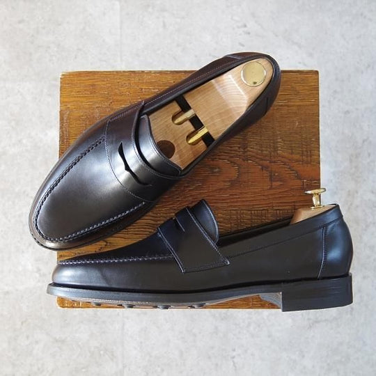 未使用★(英)BARKER/バーカー 8F【定価￥49,500-★ダイナイトソール仕様/4314FW10】コインローファー/カーフ/黒/メンズ★h950