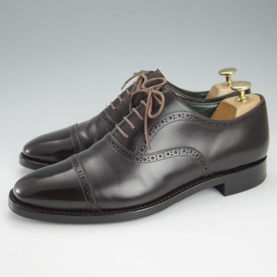 ★宮城興業/謹製誂靴 UK7程度【オーダー品★クォーターブローグ/濃茶】カーフ/メンズ/MIYAGI KOGYO★h951