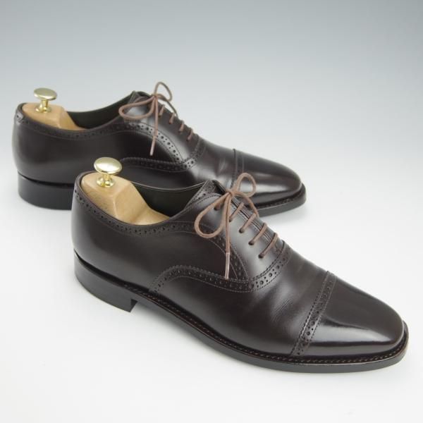 ★宮城興業/謹製誂靴 UK7程度【オーダー品★クォーターブローグ/濃茶】カーフ/メンズ/MIYAGI KOGYO★h951