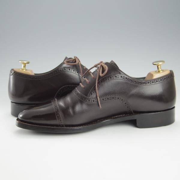 ★宮城興業/謹製誂靴 UK7程度【オーダー品★クォーターブローグ/濃茶】カーフ/メンズ/MIYAGI KOGYO★h951