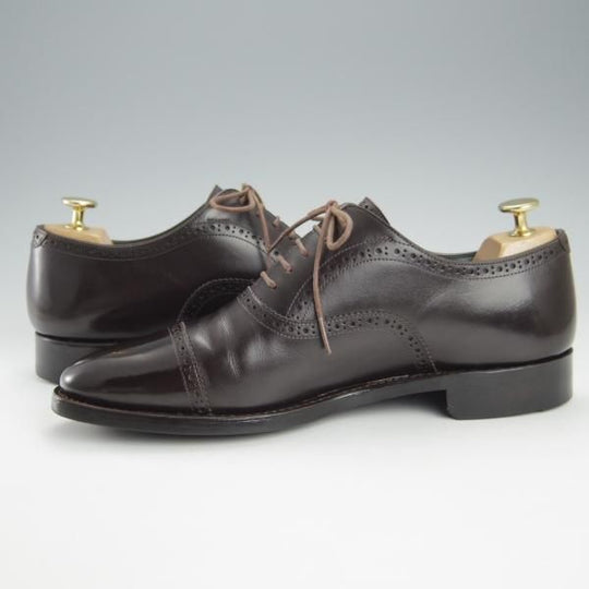 ★宮城興業/謹製誂靴 UK7程度【オーダー品★クォーターブローグ/濃茶】カーフ/メンズ/MIYAGI KOGYO★h951