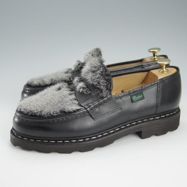 極美品★パラブーツ SIZE 6.5【定価￥92,400-★アニバーサリーBAG付/2021年10月購入】VISON(ミンク)/ランス/REIMS/黒/Paraboot★h953