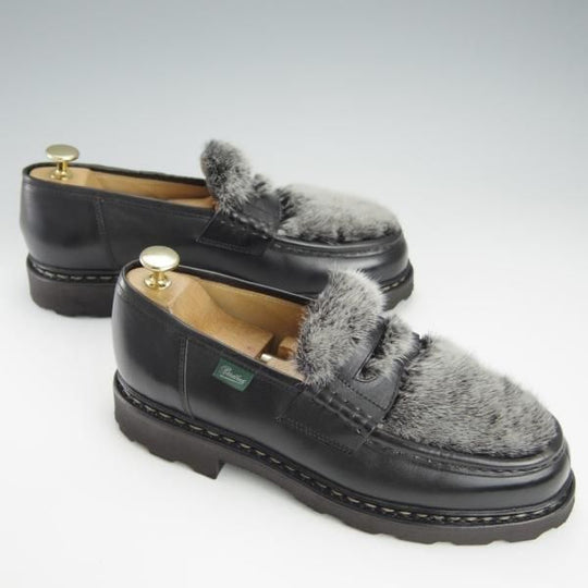 極美品★パラブーツ SIZE 6.5【定価￥92,400-★アニバーサリーBAG付/2021年10月購入】VISON(ミンク)/ランス/REIMS/黒/Paraboot★h953