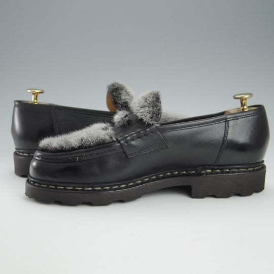 極美品★パラブーツ SIZE 6.5【定価￥92,400-★アニバーサリーBAG付/2021年10月購入】VISON(ミンク)/ランス/REIMS/黒/Paraboot★h953