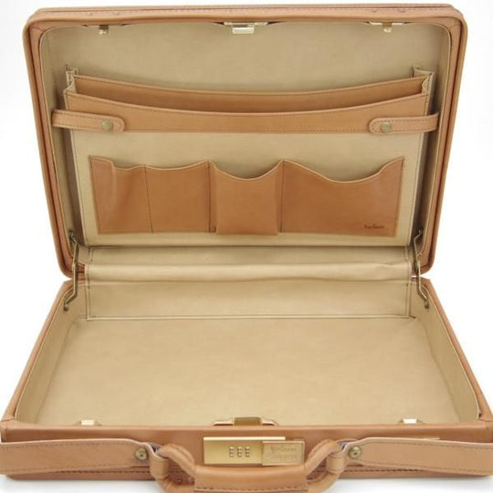 美品★(米)ハートマン/hartmann luggage【定価20万円以上★アタッシュケース】ベルティングレザー/メンズ/ビジネス/バッグ/薄茶/鞄★N5807