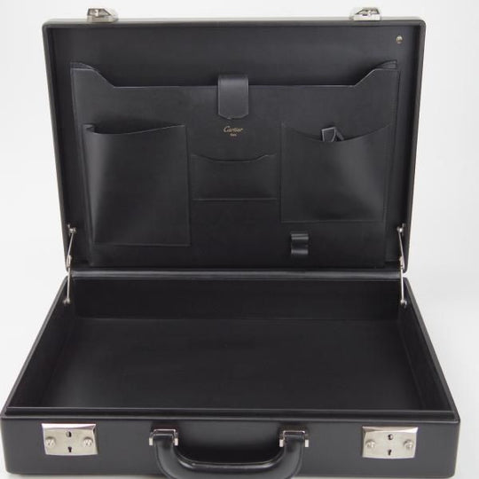 極美品★カルティエ/Cartier【★レザー/アタッシュケース】メンズ/ビジネス/バッグ/革/黒/ブリーフケース/鞄★N5809