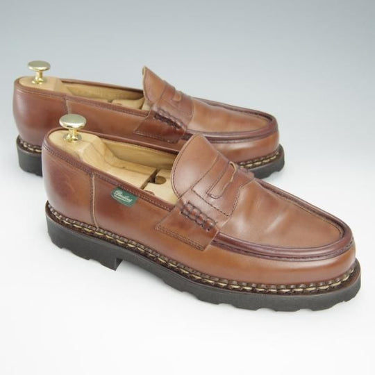 極美品★パラブーツ SIZE 7【定価￥79,200-★ランス/REIMS/マロン】MARRON/コインローファー/リスレザー/茶/メンズ/Paraboot★h965