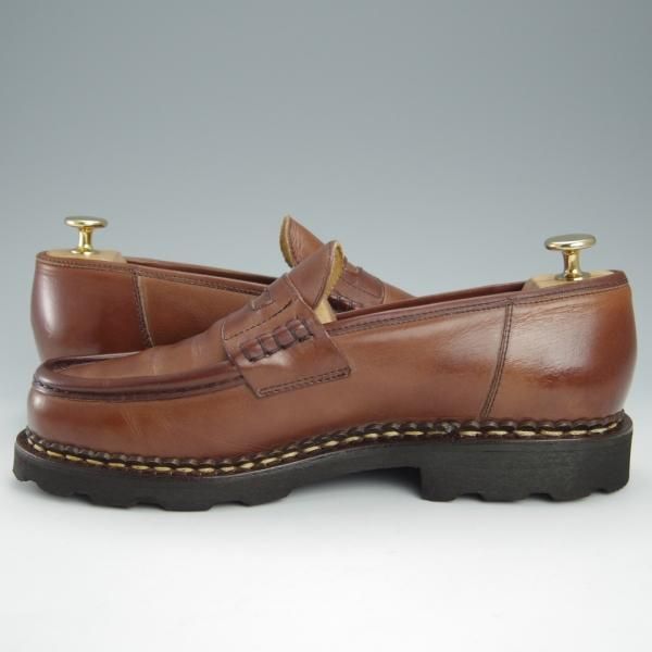 極美品★パラブーツ SIZE 7【定価￥79,200-★ランス/REIMS/マロン】MARRON/コインローファー/リスレザー/茶/メンズ/Paraboot★h965