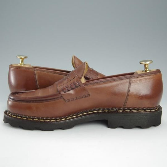 極美品★パラブーツ SIZE 7【定価￥79,200-★ランス/REIMS/マロン】MARRON/コインローファー/リスレザー/茶/メンズ/Paraboot★h965