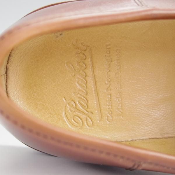 極美品★パラブーツ SIZE 7【定価￥79,200-★ランス/REIMS/マロン】MARRON/コインローファー/リスレザー/茶/メンズ/Paraboot★h965