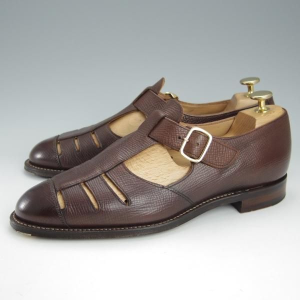 極美品★チーニー 7F【定価￥70,400-★(独)ワインハイマー社のジュピターカーフ/PENZANCE 2】グルカサンダル/濃茶/メンズ/CHEANEY★h967