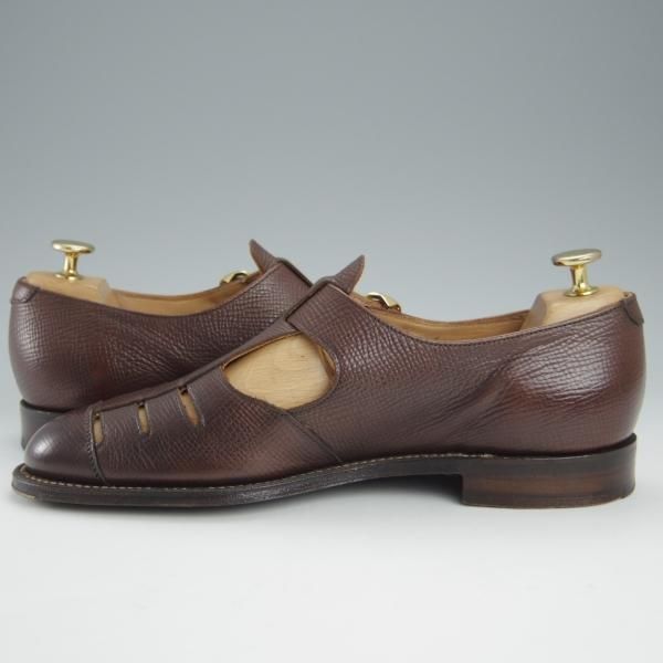 極美品★チーニー 7F【定価￥70,400-★(独)ワインハイマー社のジュピターカーフ/PENZANCE 2】グルカサンダル/濃茶/メンズ/CHEANEY★h967