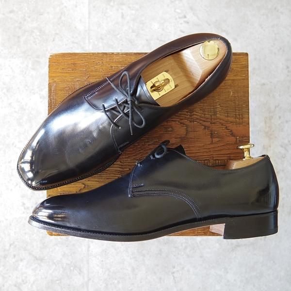 ★チャーチ 100H/UK10【貴重★2都市ロゴ(〜70's)/旧チャーチ/GERRARD 4】273ラスト/プレーントゥ/Vフロント/カーフ/黒/Church's★h971