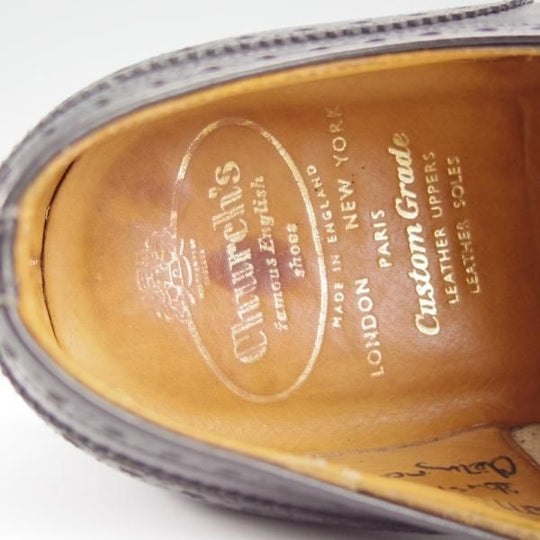 極美品★チャーチ 50F/UK5【現行定価￥144,100-★旧チャーチ/73ラスト/CHETWYND】チェットウィンド/3都市ロゴ/カーフ/黒/Church's★h973