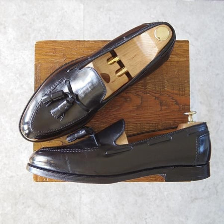 極上★オールデン 9.5D【貴重★ブルックスブラザーズ別注/タッセルローファー/1101】アバディーンラスト/カーフ/黒/ALDEN★h974