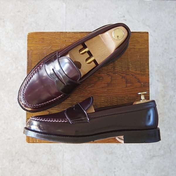 極美品★オールデン 6.5E【コードバン仕様★986/ヴァンラスト】#8/赤茶/バーガンディー/コインローファー/メンズ/バンラスト/ALDEN★h975